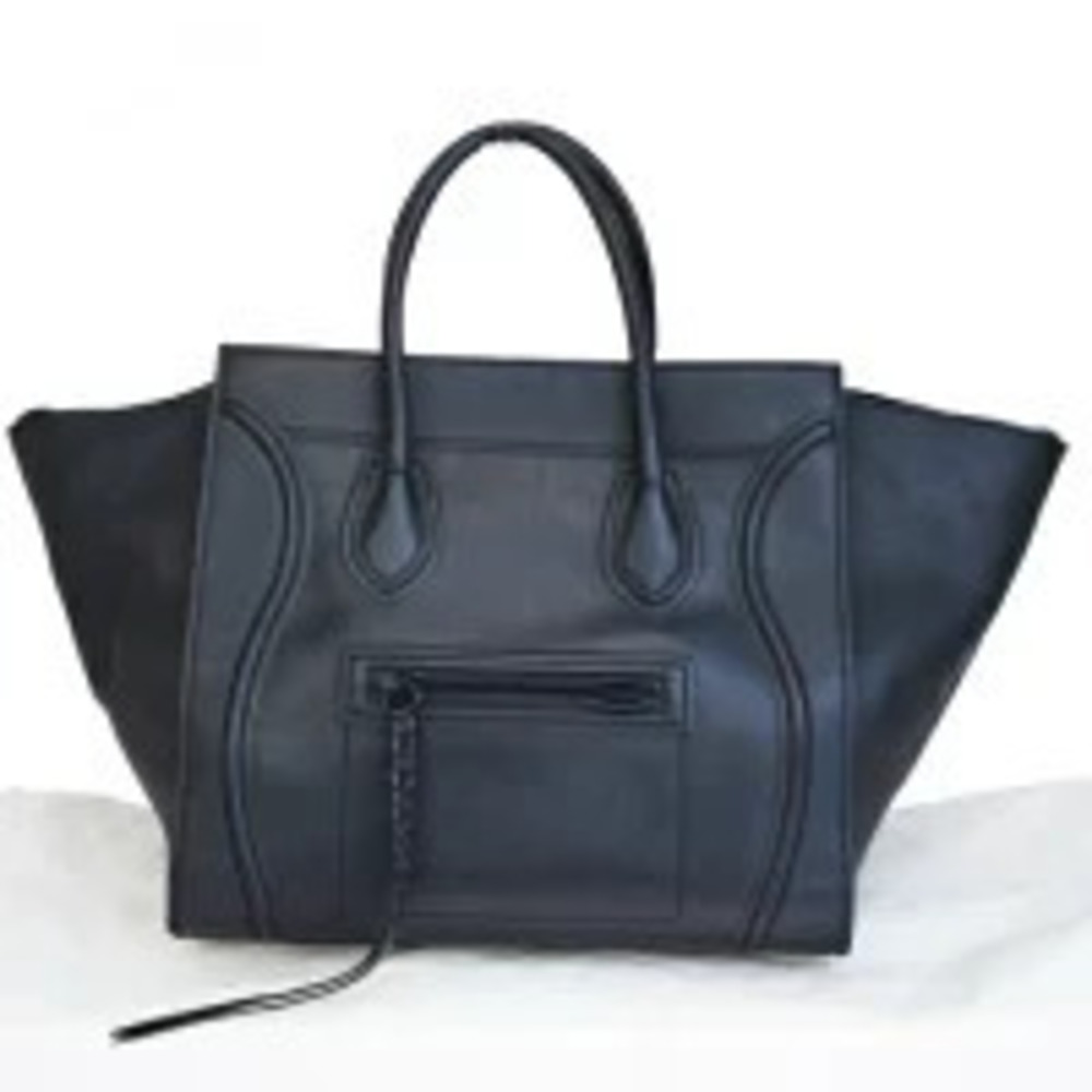Celine Phantom Handbag black leather
